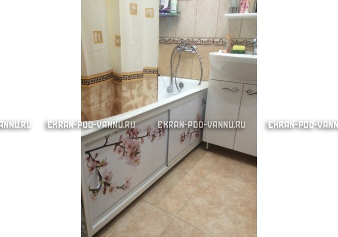 Раздвижной ФОТО экран - Белая акация – купить по цене 8500 руб. в интернет-магазине в городе Ижевск картинка 1
