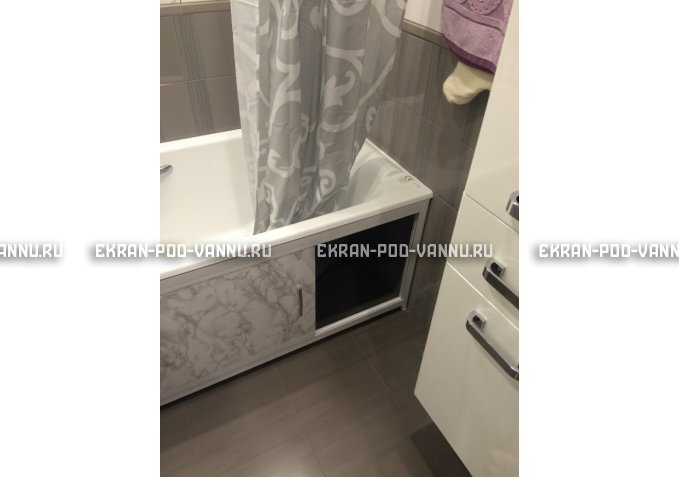 Раздвижной экран EUROPLEX Комфорт серый мрамор – купить по цене 6250 руб. в интернет-магазине в городе Ижевск картинка 4