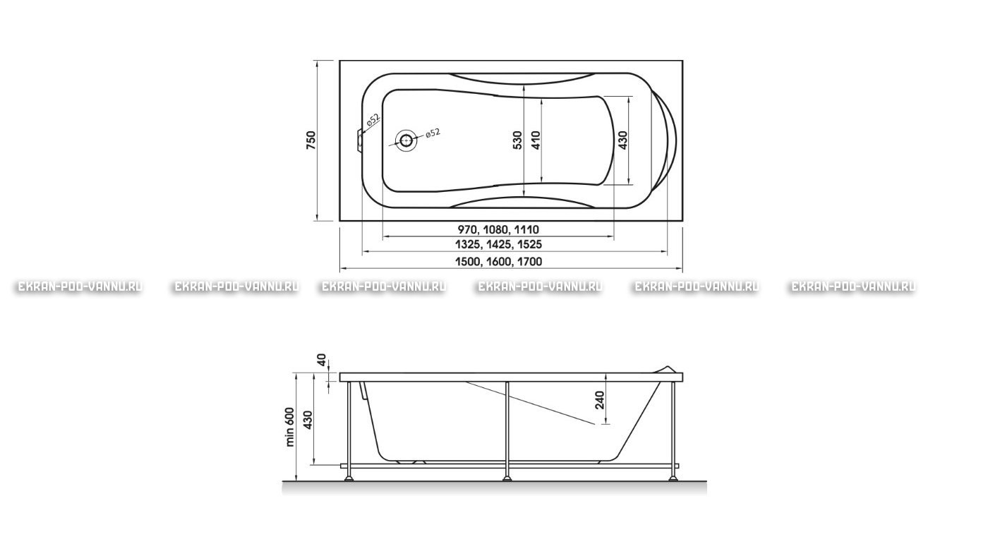 Акриловая ванна Relisan Elvira 150x75 – купить по цене 15260 руб. в интернет-магазине в городе Ижевск картинка 10