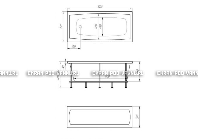 Акриловая ванна 1MarKa Melora 150x70 – купить по цене 12300 руб. в интернет-магазине в городе Ижевск картинка 4