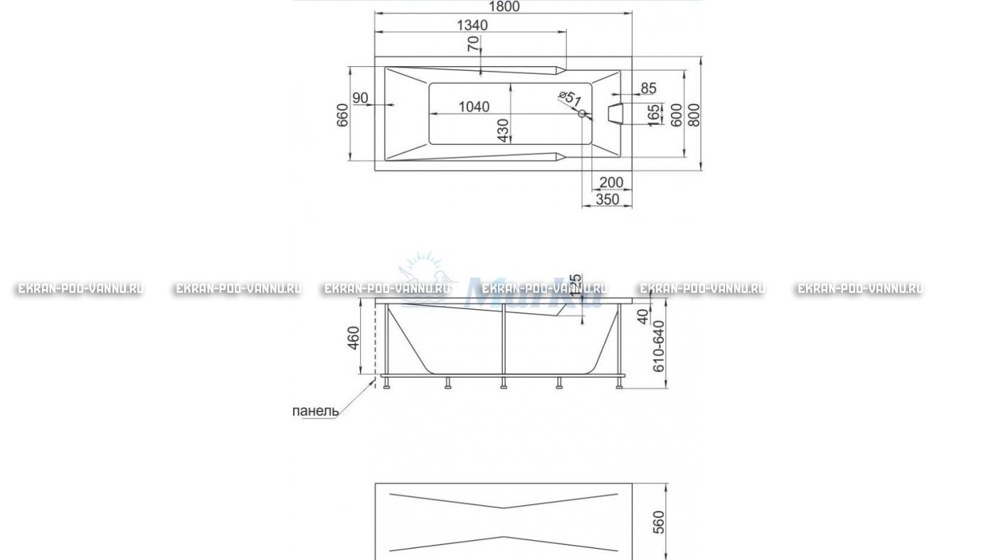 Акриловая ванна 1MarKa Raguza 180x80 – купить по цене 17854 руб. в интернет-магазине в городе Ижевск картинка 13