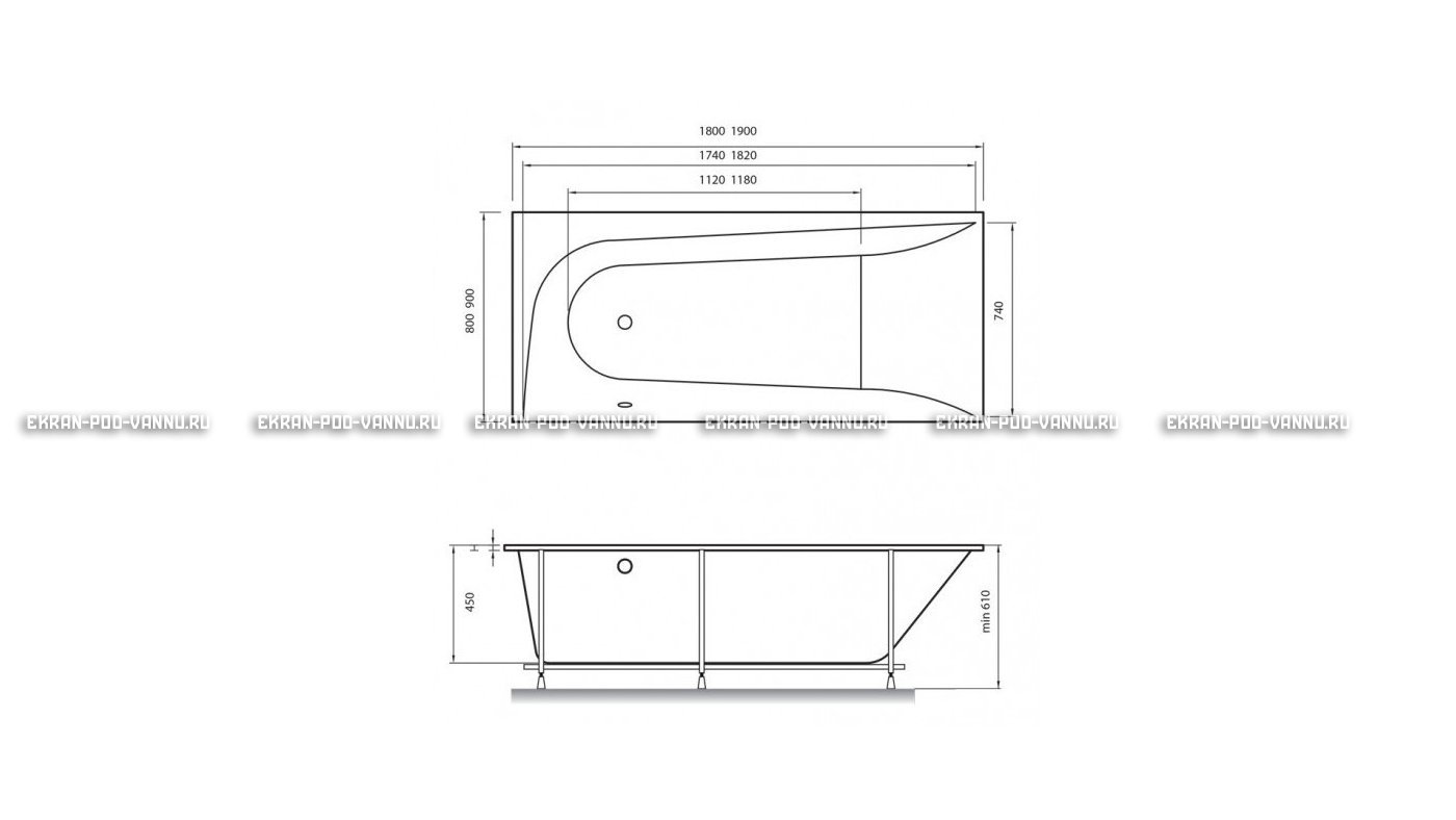 Акриловая ванна Vayer Boomerang 180x80 – купить по цене 43210 руб. в интернет-магазине в городе Ижевск картинка 15