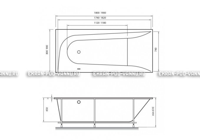 Акриловая ванна Vayer Boomerang 180x80 – купить по цене 43210 руб. в интернет-магазине в городе Ижевск картинка 4