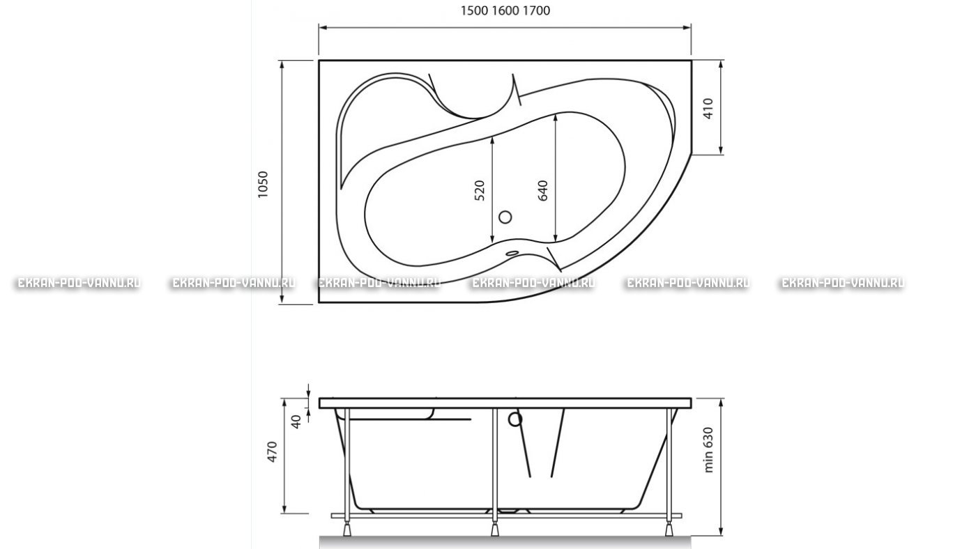Акриловая ванна Vayer Azalia 160x105 – купить по цене 28220 руб. в интернет-магазине в городе Ижевск картинка 16