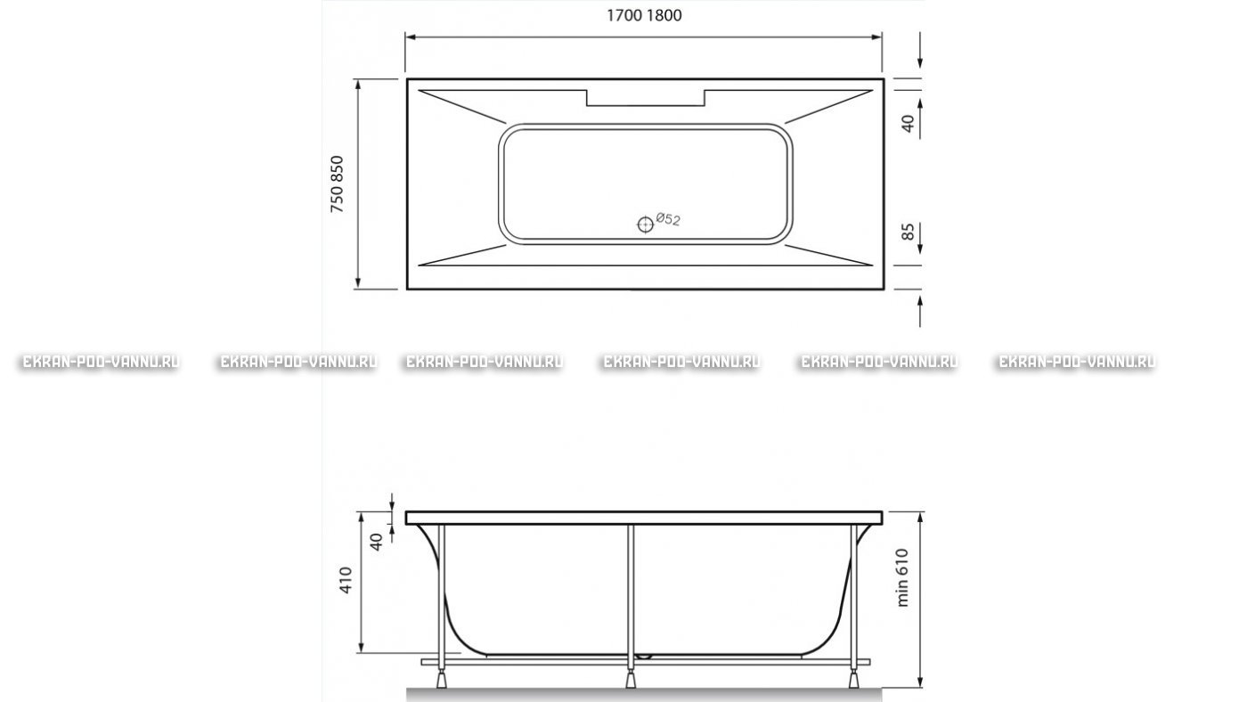 Акриловая ванна Vayer Casoli 180x80 – купить по цене 23580 руб. в интернет-магазине в городе Ижевск картинка 16