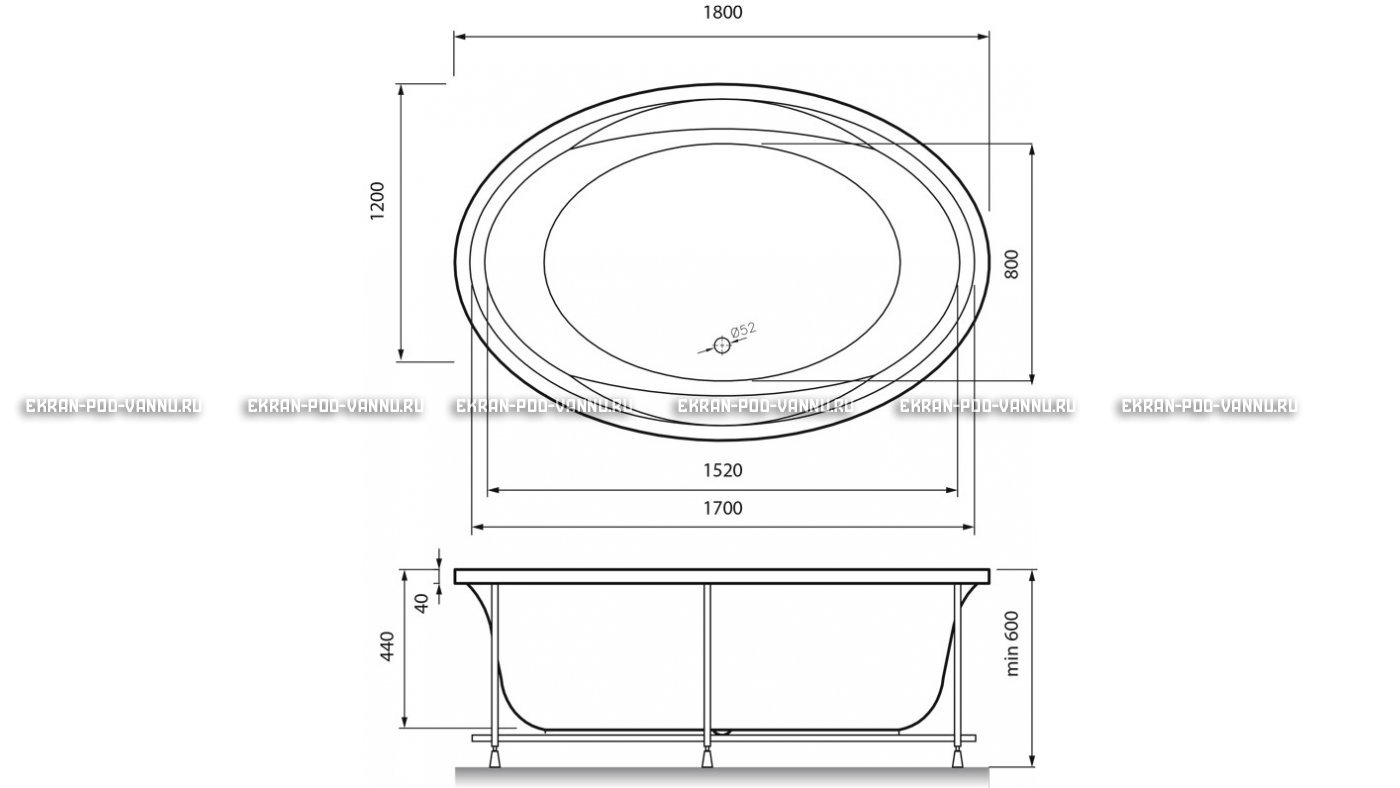 Акриловая ванна Vayer Opal 180x120 – купить по цене 33850 руб. в интернет-магазине в городе Ижевск картинка 13